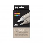   Crafters Companion Spectrum Noir Graphic 6 Pen Set - Hues